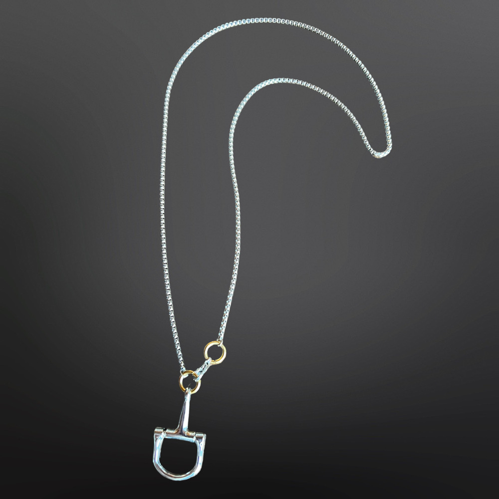 Snaffle Bit Necklace | Box Chain | Stainless Steel | 30"